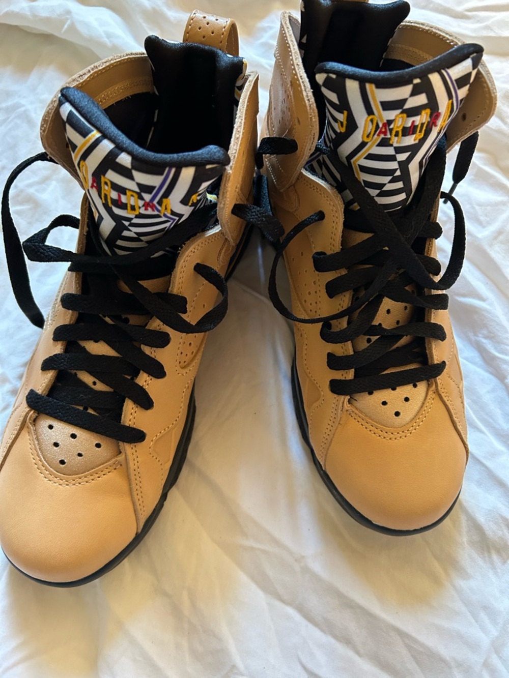 Jordan Tan and Black High-Top Sneakers Afrobeat 7s